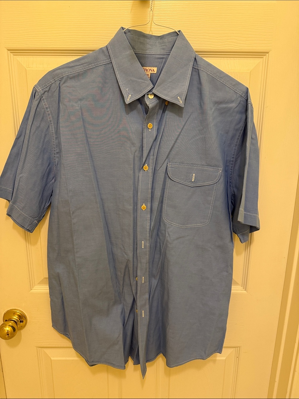 Merona Men's Short-Sleeve Button-Down Shirt — Light Blue